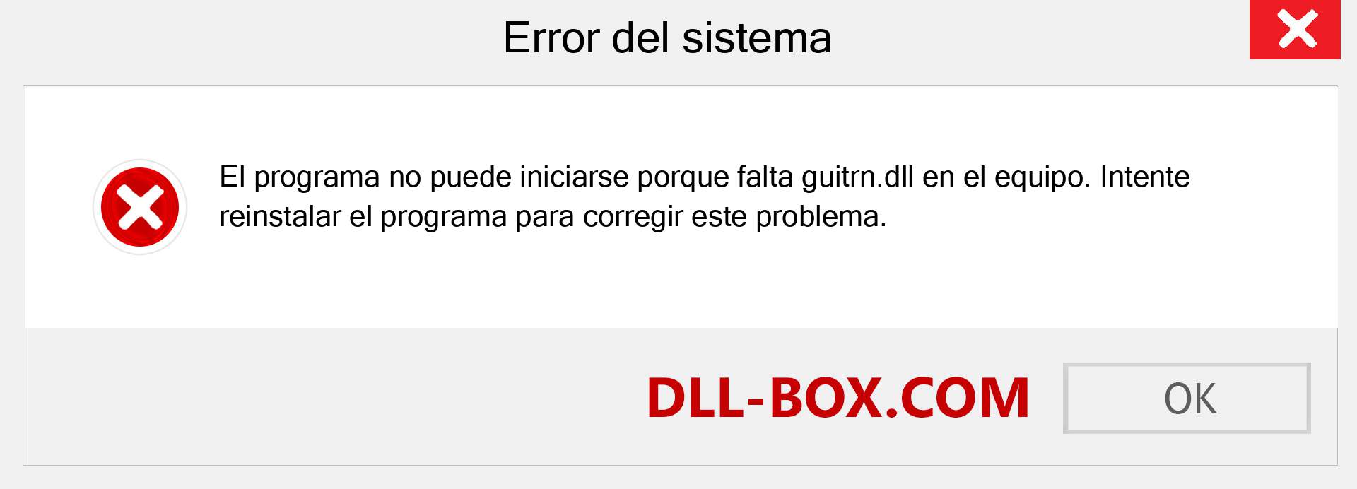 ¿Falta el archivo guitrn.dll ?. Descargar para Windows 7, 8, 10 - Corregir guitrn dll Missing Error en Windows, fotos, imágenes